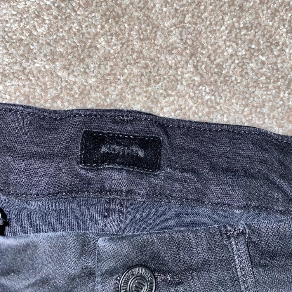 Mother The‎ Pixie Ankle Fray Jeans Woman’s 27 Not Guilty Black Stretch Trendy